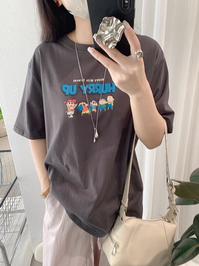 小新家族童趣卡通印花寬鬆T恤11