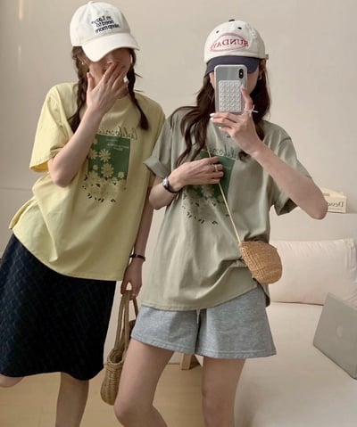 清新小雛菊加州印花T｜夏日減齡百搭款1