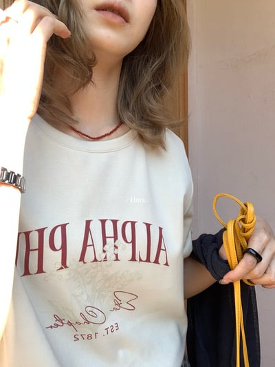 美式復古字母印花短袖T｜日常百搭休閒款5