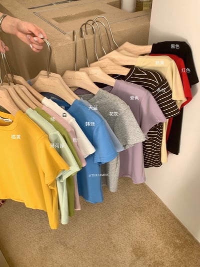 檸檬家#人手三件.日常百搭純色短袖T恤6