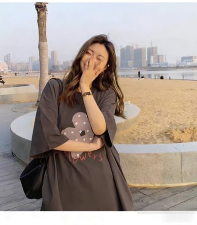 甜感小花花寬鬆印花T3