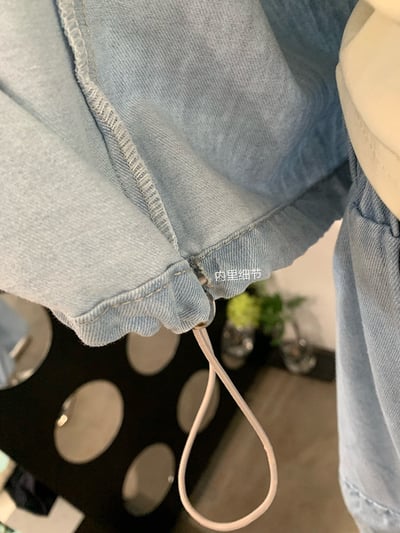 襯領抽繩短版背心＋鬆緊腰工裝牛仔裙13