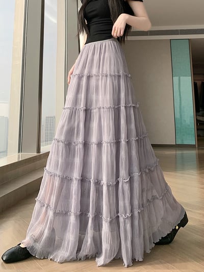 法式木耳滾邊層層蛋糕長裙19