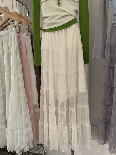 法式木耳滾邊層層蛋糕長裙5