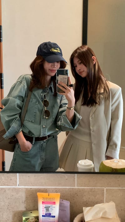 檸檬家～復古水洗牛仔外套＋高腰顯瘦牛仔短褲套裝2