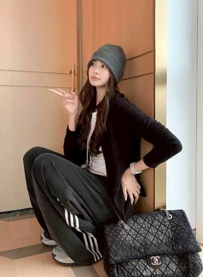 美式側條線顯瘦垂墜感寬鬆運動長褲13