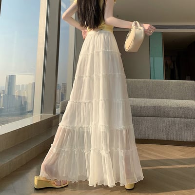 法式木耳滾邊層層蛋糕長裙21