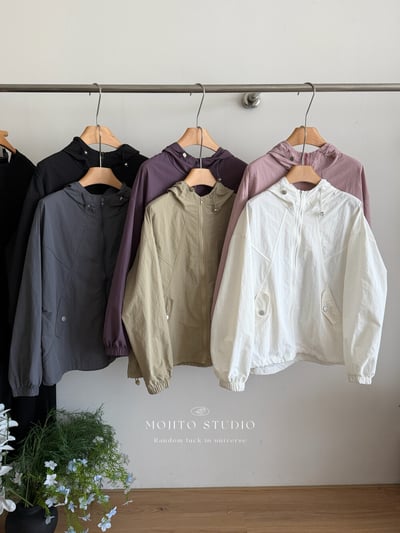 輕薄防曬抽繩連帽外套｜速乾透氣・慵懶寬版必備9