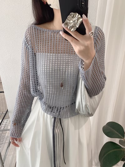 慵懶鏤空針織防曬罩衫＋細肩帶美背小可愛16