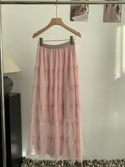 法式木耳滾邊層層蛋糕長裙14