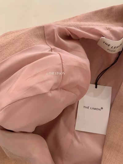 檸檬家#春日氣質裸粉修身西裝外套14