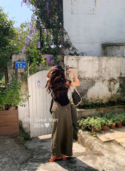 美式酷感工裝口袋長裙4