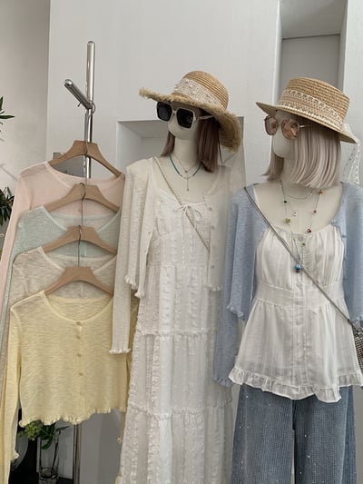 溫柔薄針織木耳邊防曬外套5