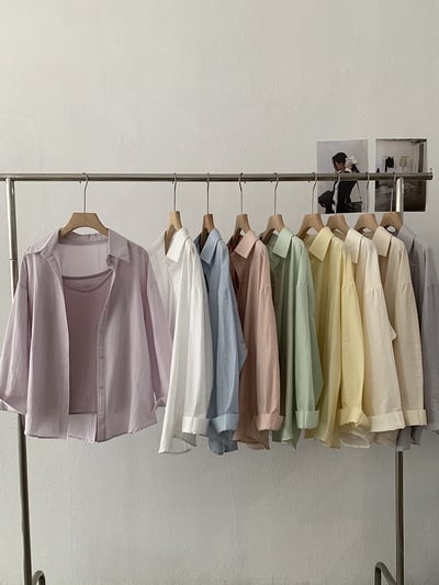 春日柔霧後開釦設計感防曬襯衫兩件套4