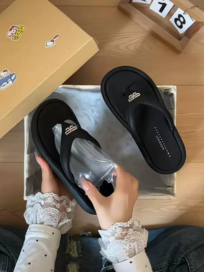 輕奢厚底金釦人字涼拖鞋13