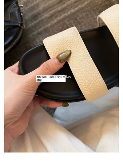 輕奢百搭套趾真皮平底涼拖鞋4