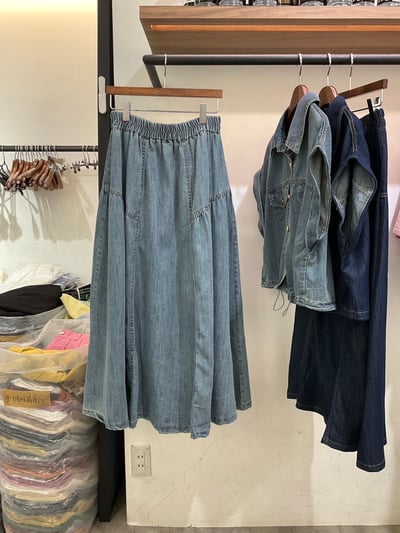 率性牛仔收腰兩件式套裝7