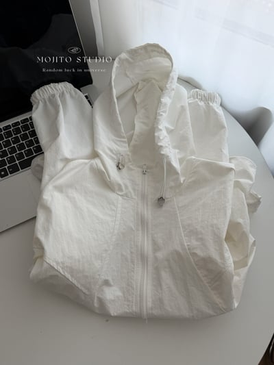 輕薄防曬抽繩連帽外套｜速乾透氣・慵懶寬版必備13