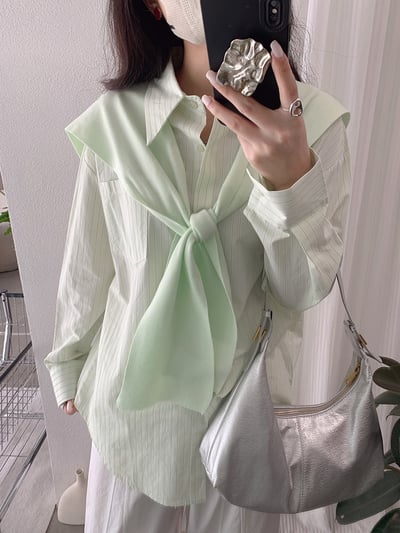 法式溫柔感線條襯衫+披肩16