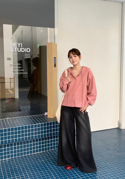 Kahlo｜韓系燈芯絨連帽襯衫外套1