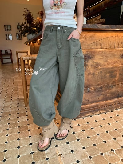 美式街頭感.大口袋工裝牛仔褲8