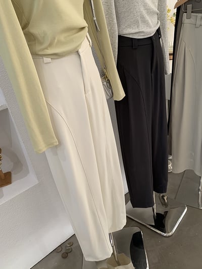 顯瘦立體剪裁高腰垂感西裝寬褲2