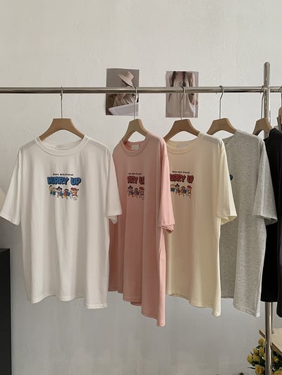 小新家族童趣卡通印花寬鬆T恤4