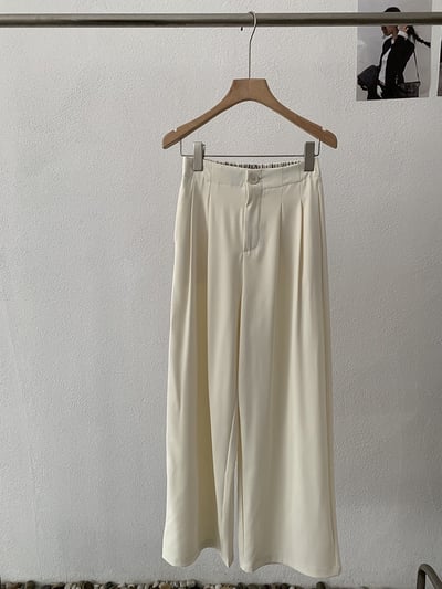 韓系復古單釦壓摺西裝寬褲18