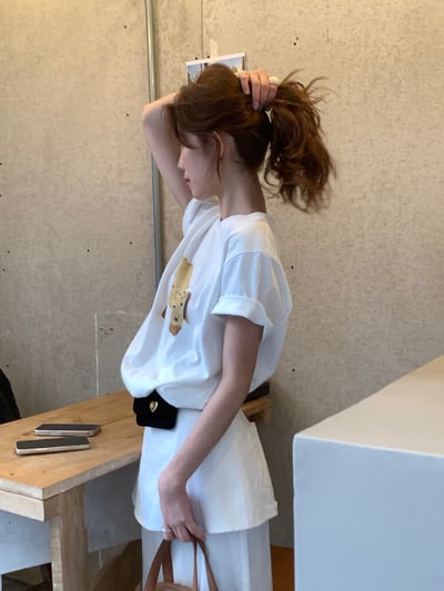 檸檬家#童趣可愛小馬印花寬鬆T恤15