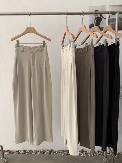 顯瘦立體剪裁高腰垂感西裝寬褲9