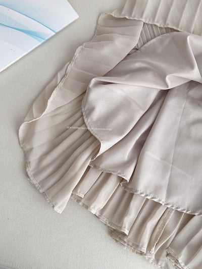 春日溫柔垂墜感壓褶雪紡長裙13