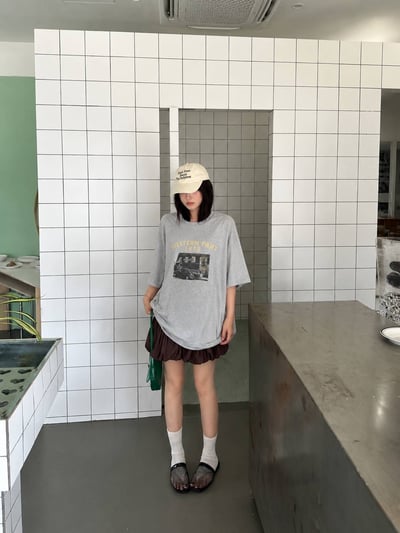 復古街景印花寬鬆TEE4