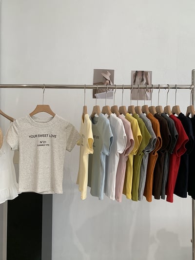 甜感修身字母短版T5