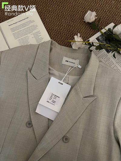 早春奶油黃氣質雙排釦西裝外套25