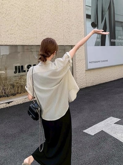 清新條紋襯衫＋氣質長洋裝兩件套3