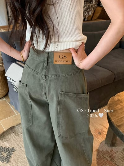 美式街頭感.大口袋工裝牛仔褲10