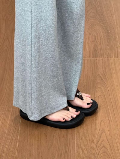 輕奢厚底金釦人字涼拖鞋2