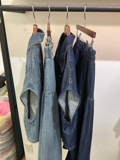 率性牛仔收腰兩件式套裝11