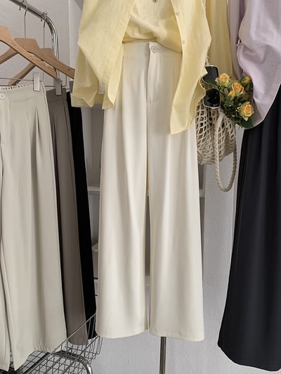 韓系復古單釦壓摺西裝寬褲4