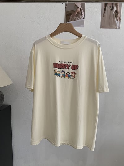 小新家族童趣卡通印花寬鬆T恤9