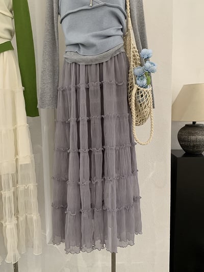 法式木耳滾邊層層蛋糕長裙4