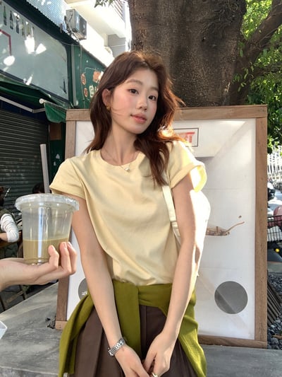 檸檬家#人手三件.日常百搭純色短袖T恤18