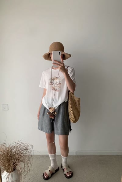 復古塗鴉Kitty印花短TEE+娃娃項鍊7
