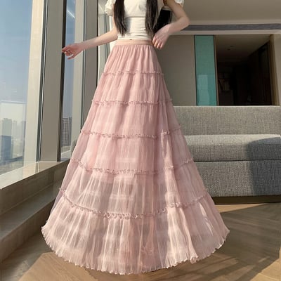 法式木耳滾邊層層蛋糕長裙22