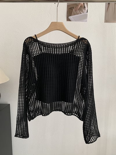 慵懶鏤空針織防曬罩衫＋細肩帶美背小可愛24