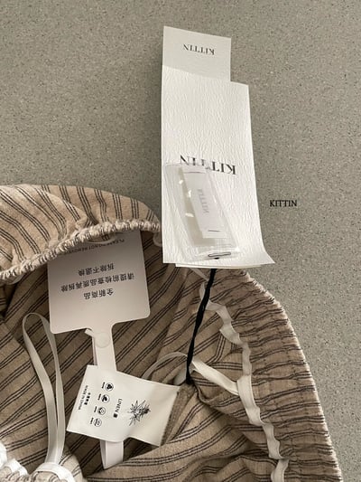 韓系條紋慵懶寬鬆直筒闊腿褲20