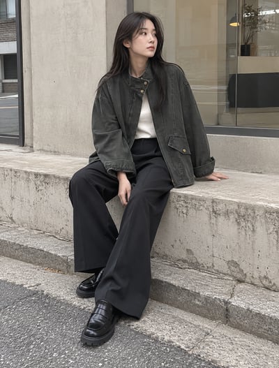 Kahlo｜韓系簡約復古立領寬鬆外套21