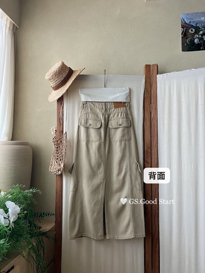 美式酷感工裝口袋長裙9