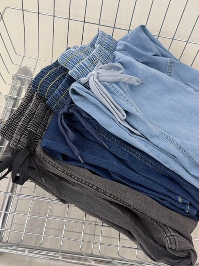 潮流時尚鬆緊綁帶彎刀寬褲15