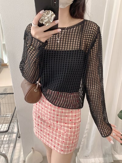 慵懶鏤空針織防曬罩衫＋細肩帶美背小可愛14